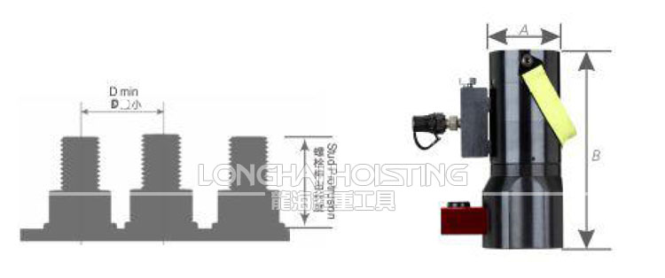 LSPSD型風電液壓螺栓拉伸器尺寸